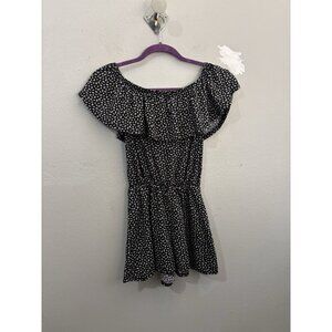 Joe Boxer Junior Black Floral Ruffle Jumpsuit Size Small